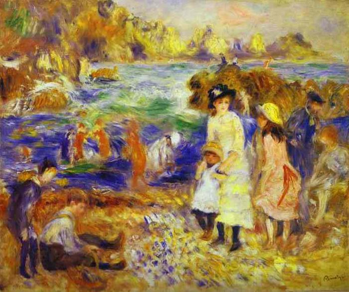 Pierre-Auguste Renoir Children at the Beach at Guernsey, China oil painting art